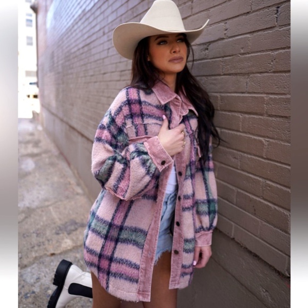 Pink Plaid Shacket🔥